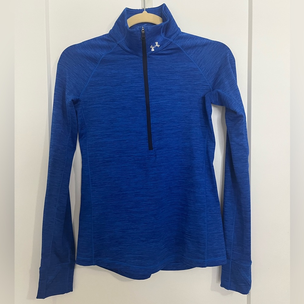 Under Armour Cold Gear Ultra Warm slim fit cobalt blue quarter zip